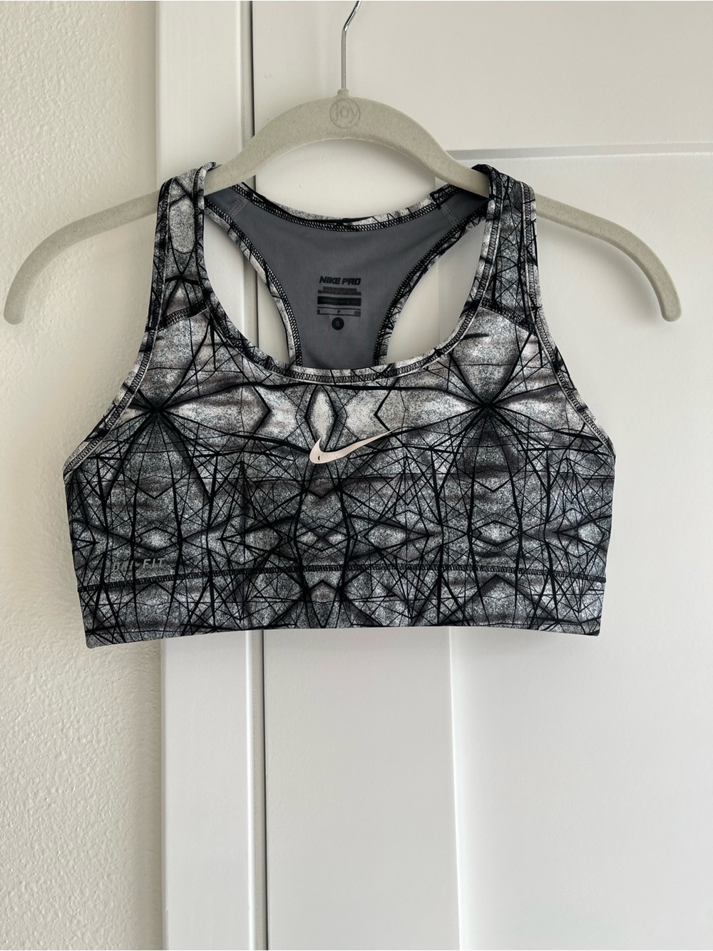 Nike Pro Black & Gray Printed Sports Bra